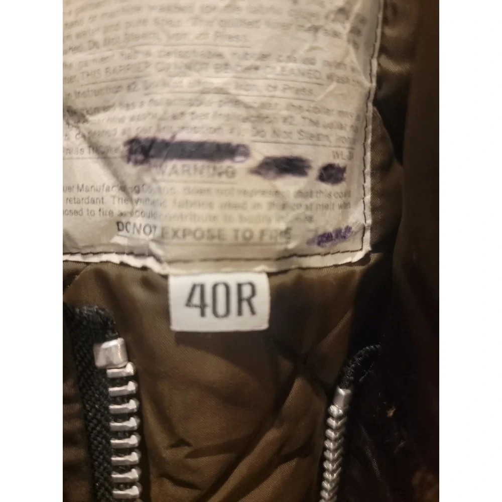 Vintage Blauer Ceiling Zero Flight Jacket USA Size 40R Brown Faux Fur Collar...